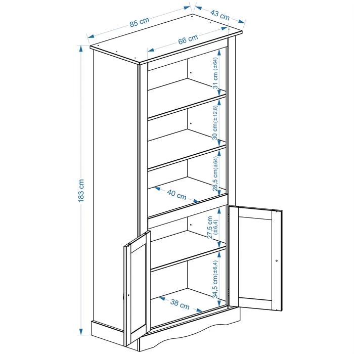 Bücherregal, Kiefer Massiv, Mexiko 2 Bücherregal, Kiefer Massiv, Mexiko – Bild 2